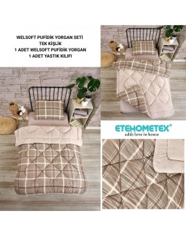 ETE HOMETEX TEK KİŞİLİK LÜX WELSOFT YORGAN SAFİR BEJ 155X215CM 8696474231849